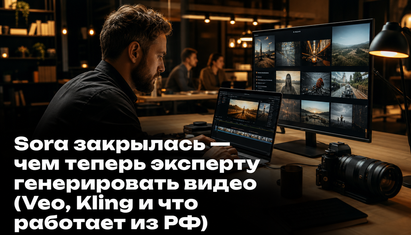 Sora закрылась - чем теперь эксперту генерировать видео (Veo, Kling и что работает из РФ)